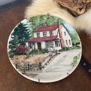 . Vintage 1971 Weems, VA Hand Painted Plate - Homestead House Scene #4347 171th